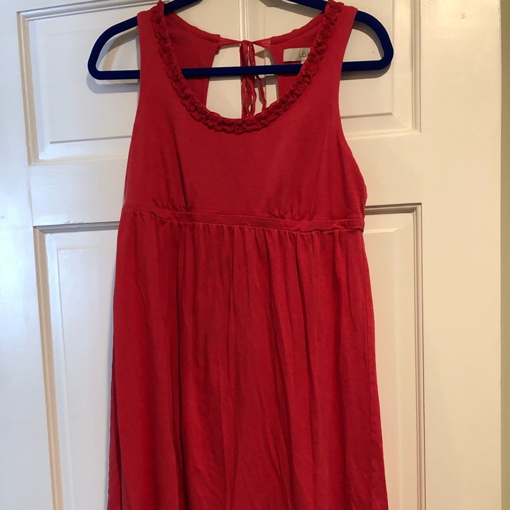 Loft coral, tie-back sundress - EUC